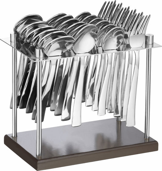 Dinner Cutlery Spoon Set 24 Pieces with Stand for Spoons Set for Home/Kitchen/Restaurant