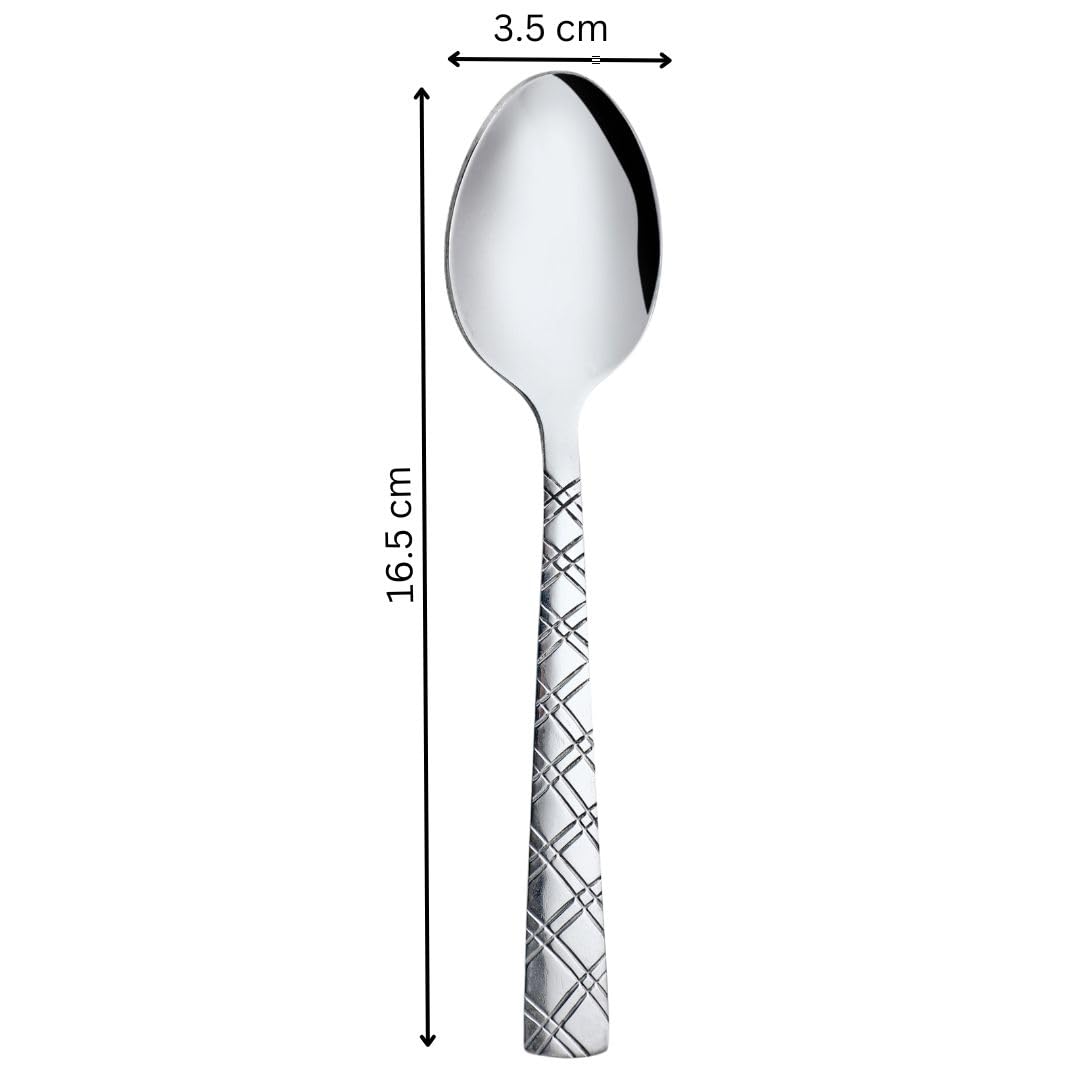 Cutlux Stainless Steel Spoons Set Dinner Spoon Length 16.5 cm 1.7mm Thickness, for Home & Kitchen