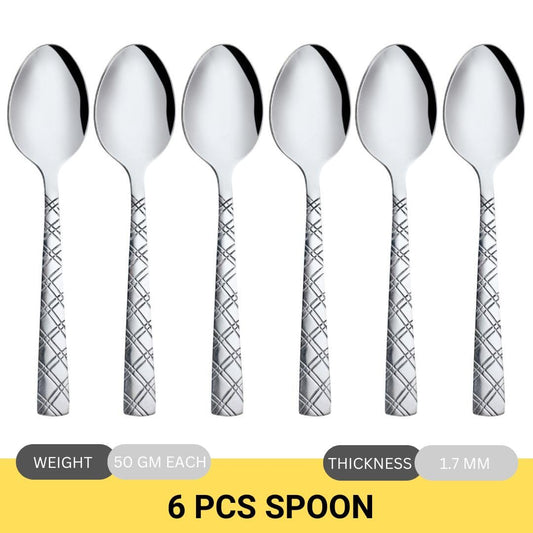 Cutlux Stainless Steel Spoons Set Dinner Spoon Length 18.5 cm 1.7mm Thickness, for Home & Kitchen