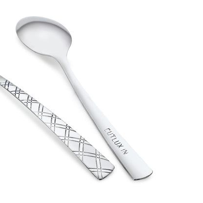 Cutlux Stainless Steel Spoons Set Dinner Spoon Length 16.5 cm 1.7mm Thickness, for Home & Kitchen