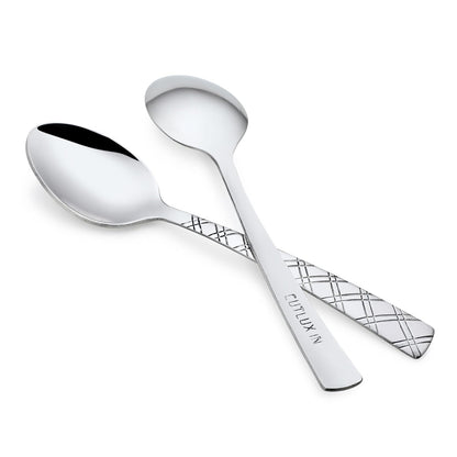 Cutlux Stainless Steel Spoons Set Dinner Spoon Length 16.5 cm 1.7mm Thickness, for Home & Kitchen