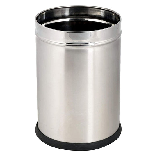 Cutlux Plain Open Stainless Steel Dustbin (Silver)