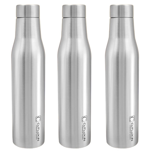 Cutlux 1000ml 3 Piece Multipurpose Stainless Steel Water Bottle (Hydron)