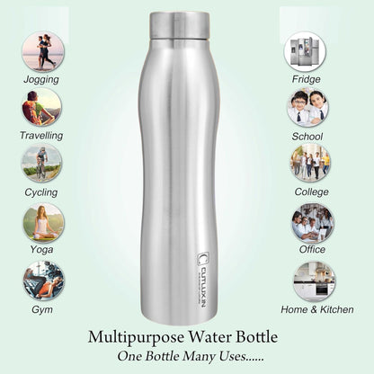 Cutlux 1000ml 2 Piece Multipurpose Stainless Steel Water Bottle (Frosty)
