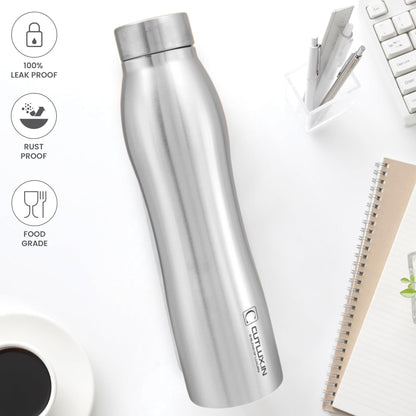 Cutlux 1000ml 2 Piece Multipurpose Stainless Steel Water Bottle (Frosty)