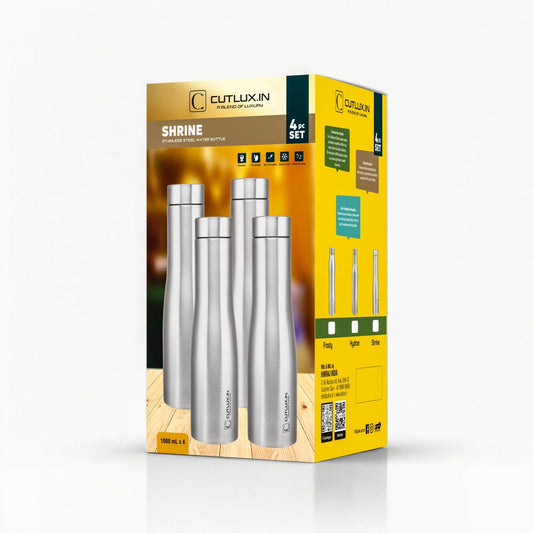 Cutlux 1000ml 4 Piece Multipurpose Stainless Steel Water Bottle (Hydron)