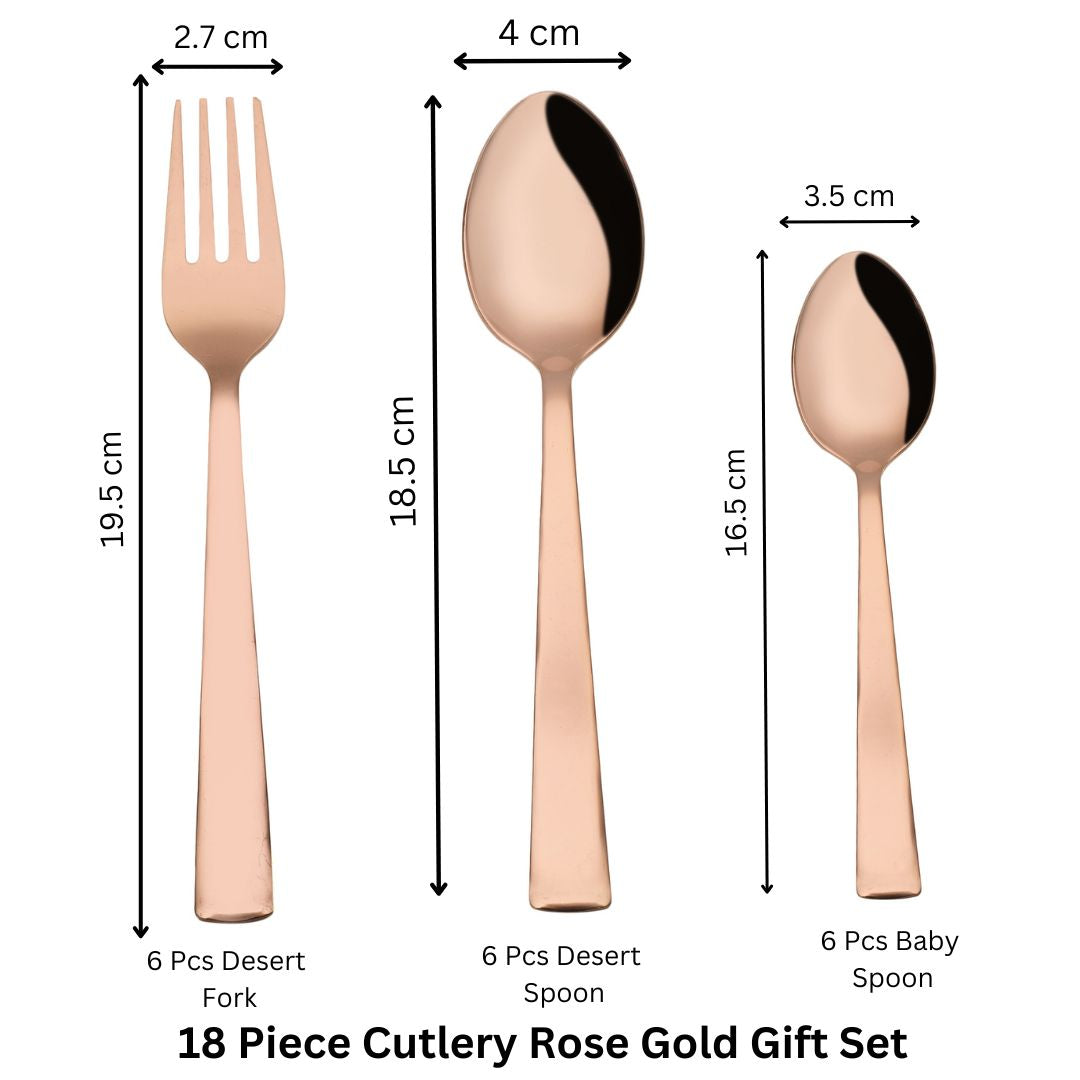 Cutlux 18 Pieces PVD Rose Gold Cutlery Gift Set
