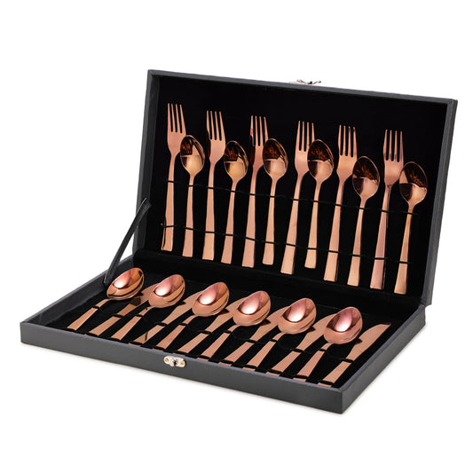 Cutlux 24 Pieces PVD Rose Gold Cutlery Gift Set