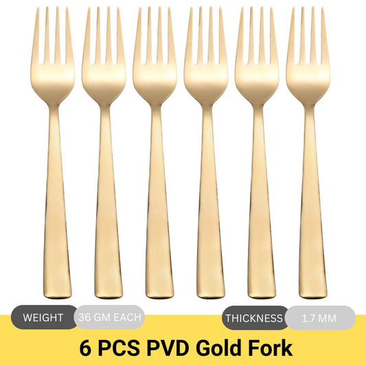 Cutlux PVD Gold Stainless Steel Dinner Forks Set for Home & Kitchen