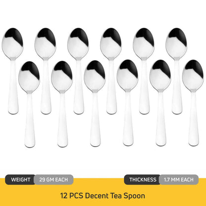 Cutlux Stainless Steel Tea Spoon Set for Tea, Coffee, Sugar & Spices, Small Spoons, Silver