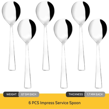 Cutlux Stainless Steel Serving Spoon Set for Dining Table/Kitchen, Big Cooking Spoons Set